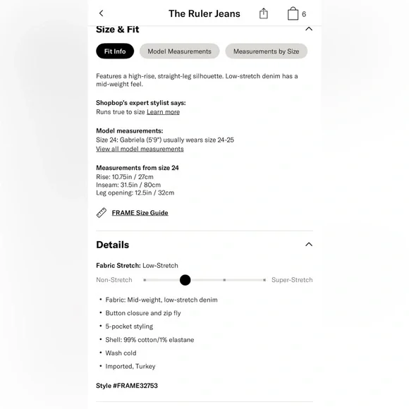 FRAME The Ruler High Rise Straight Leg Blue Denim Jeans sz 27 Minimalist - Picture 13 of 16